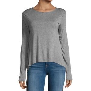BCBG ROXANNA Hi-Lo top Heather Grey NWT